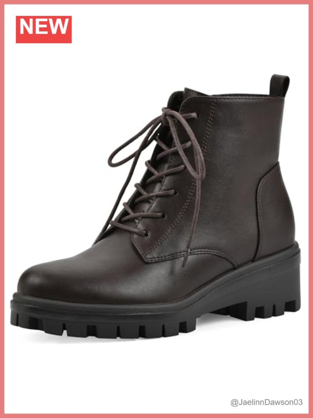 Women's Tappy Lug Sole Combat Ankle Boot, Cushioned Insole, Zipper & Lace-up